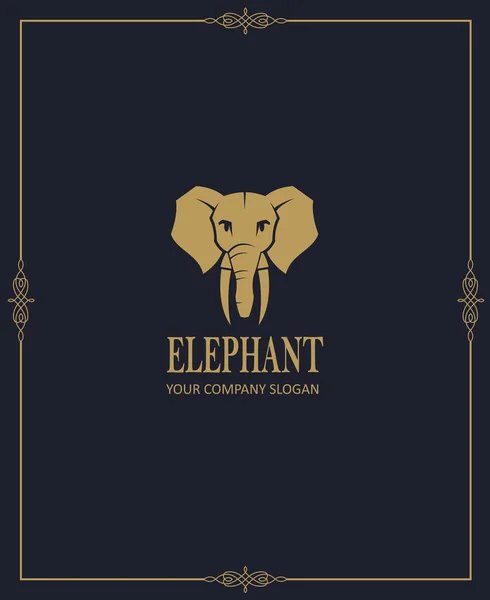 Ícone Elefante Abstrato Isolado Fundo Escuro — Vetor de Stock