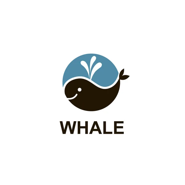 Design Avec Symbole Abstrait Baleine Vague Mer — Image vectorielle