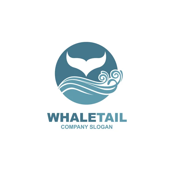 Projektowanie Streszczenie Symbol Wieloryb Sea Fala — Wektor stockowy