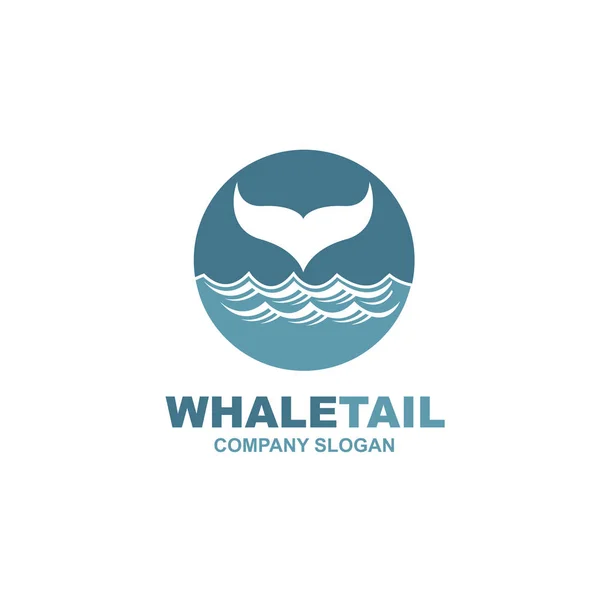 Design Abstraktní Symbolem Velryba Moře Vlny — Stockový vektor