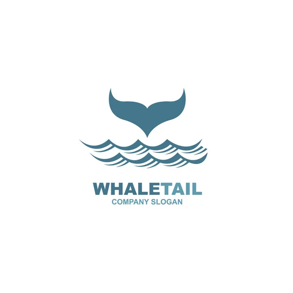 Design Com Símbolo Abstrato Cauda Baleia Onda Mar — Vetor de Stock