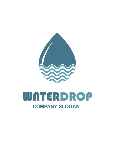 Water Drop Icon Waves Isolated White Background — Stock Vector