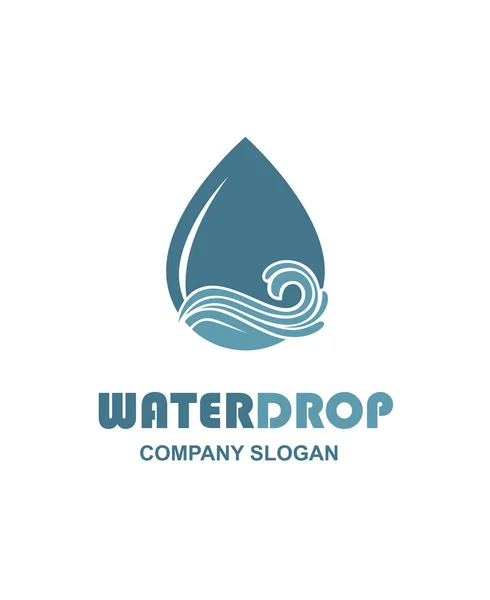 Water Drop Icon Waves Isolated White Background — Stock Vector