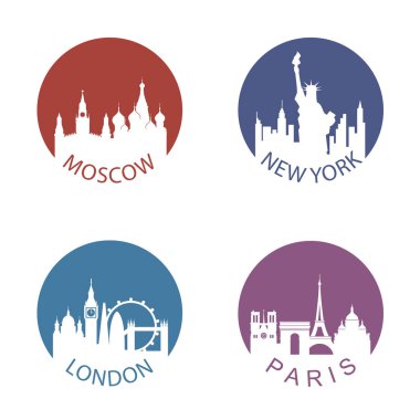 Dünya dönüm noktası simgesi beyaz arka plan üzerinde izole topluluğu