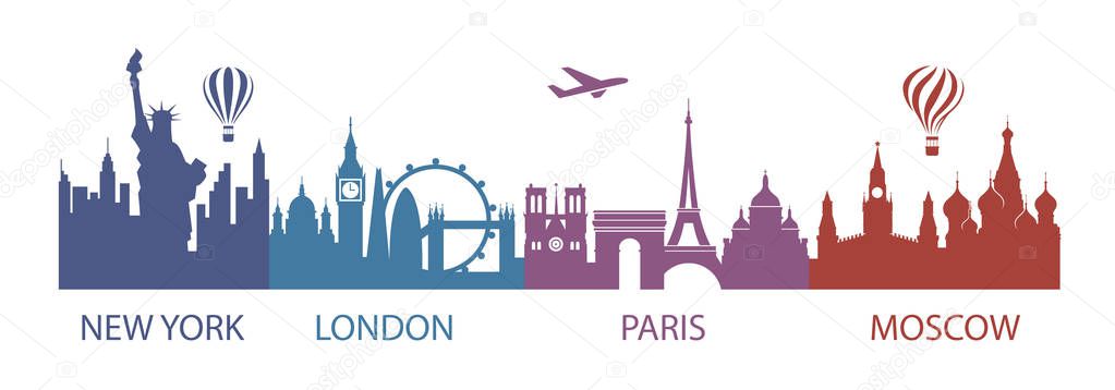 Illustration of world landmark isolated on white background
