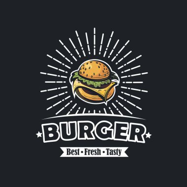 burger görüntüsüyle Retro lokanta