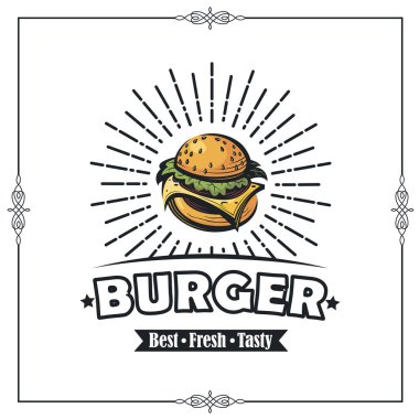 burger görüntüsüyle Retro lokanta