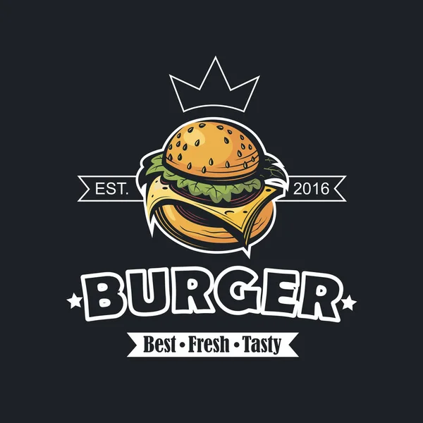Immagine Retro Fast Food Con Hamburger — Vettoriale Stock