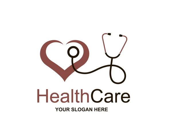 Medizin Ikone Mit Stethoskop Und Herz — Stockvektor