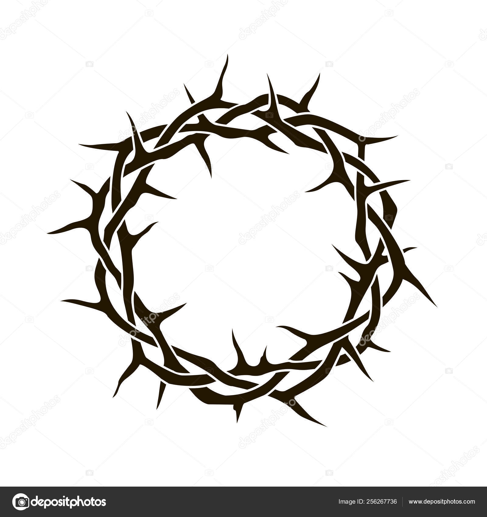 Image vectorielle Couronne Noire D'épines Isolées Sur Fond Blanc par  ©alexkava - 256267736, image size:1600x1700