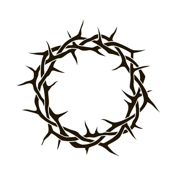 Black Crown Thorns Image Isolated White Background — Stock Vector