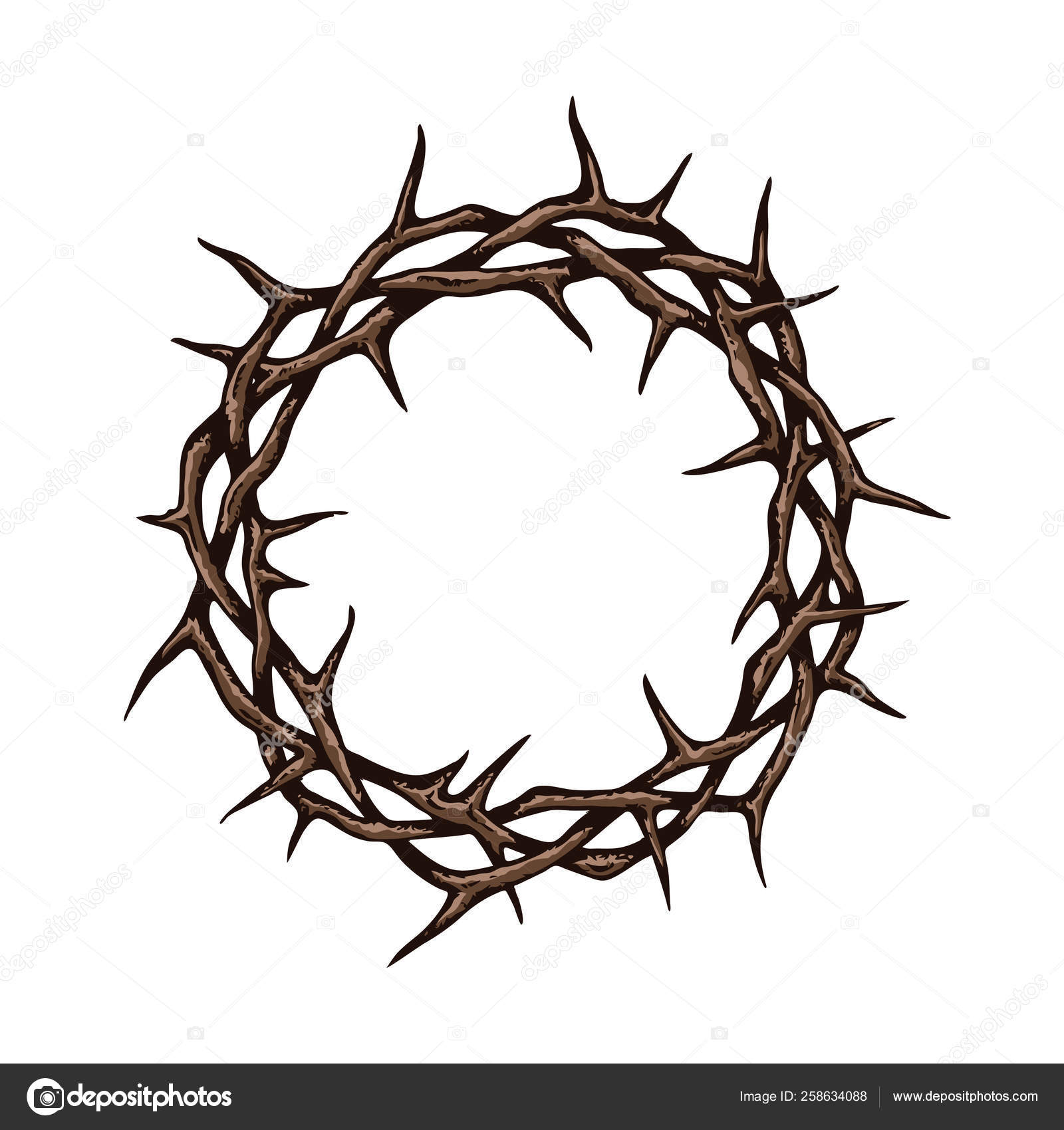 Crown Thorns Image Isolated White Background Stock Vector by