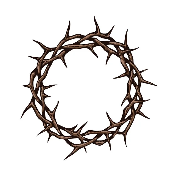 Crown Thorns Image Isolated White Background — Stock Vector