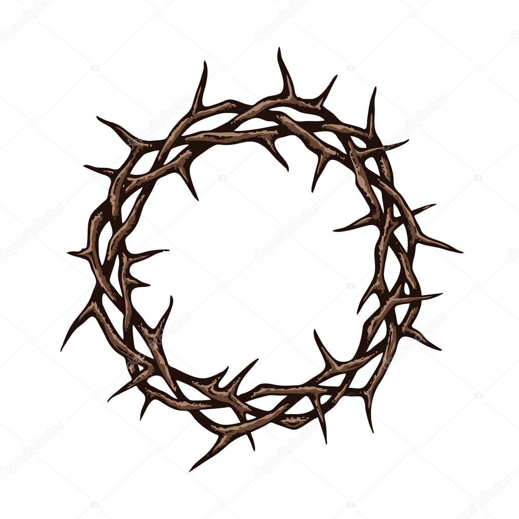 crown of thorns image isolated on white background 
