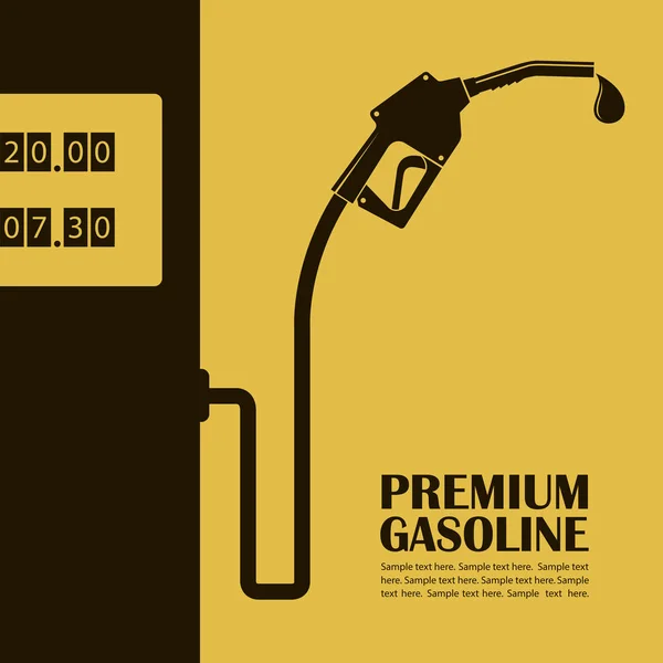 Bahan Bakar Bensin Memompa Poster Nozzle Dengan Penurunan - Stok Vektor