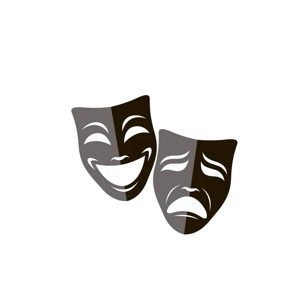 Ilustrace Komediální Tragické Divadelní Masky — Stockový vektor
