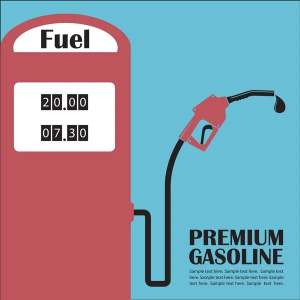 Benzin Üzemanyag Szivattyú Szívófej Poszter Drop — Stock Vector
