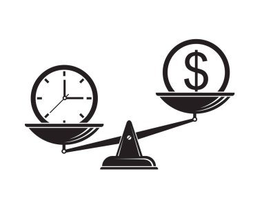 zaman Illustration beyaz arka planda izole ölçekler para