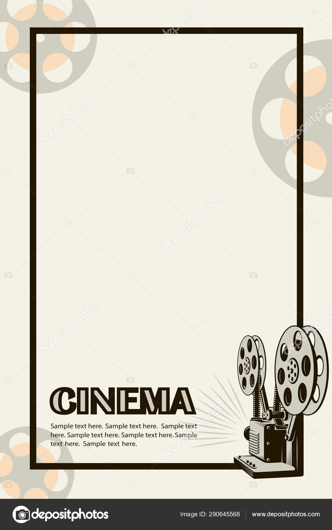 Cinema Poster Retro Movie Camera Background Stock Vector Image by ©alexkava  #290645568