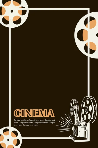 Retro Film Kamera Arka Plan Ile Sinema Poster — Stok Vektör