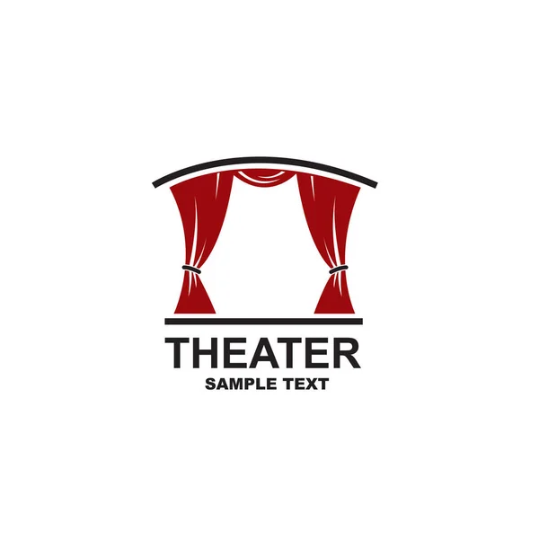 Ikona Divadelní Scény Záclonami Izolovanými Bílém Pozadí — Stockový vektor