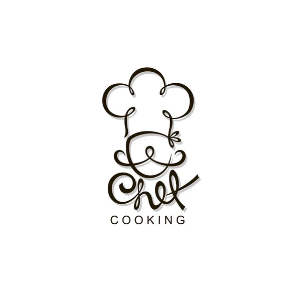 Abstract Black Chef Icon Isolated White Background — Stock Vector