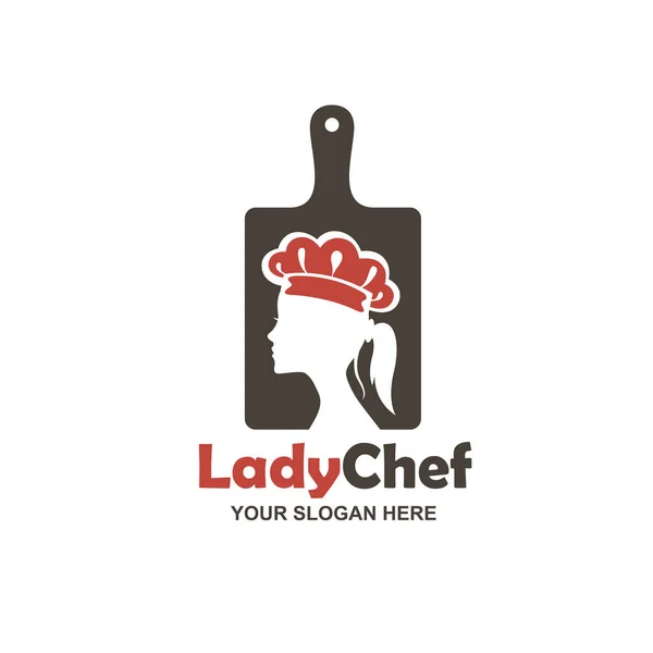 Projeto Mulher Chef Placa Cozinha Isolada Fundo Branco — Vetor de Stock