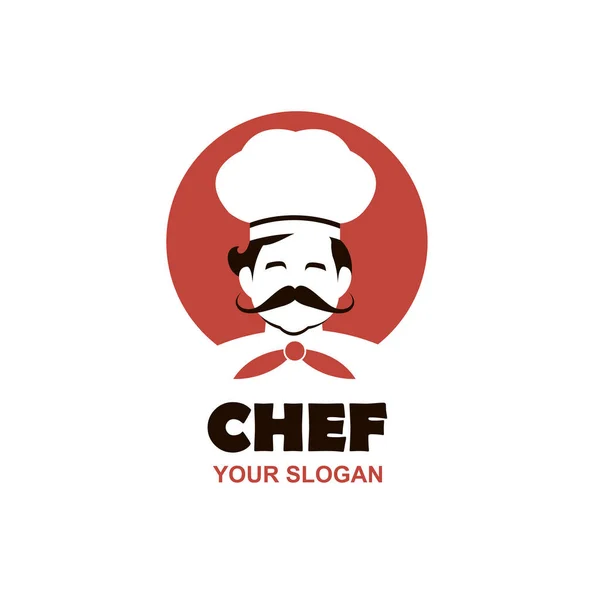 Bigote Chef Hombre Icono Aislado Sobre Fondo Blanco — Vector de stock