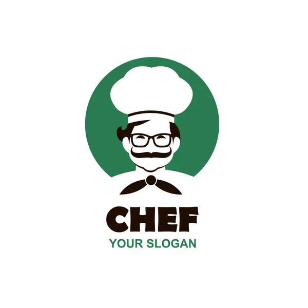 Moustached Chef Man Εικονίδιο Απομονωμένο Λευκό Φόντο — Διανυσματικό Αρχείο