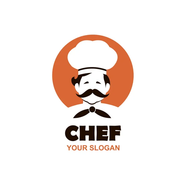 Bigote Chef Hombre Icono Aislado Sobre Fondo Blanco — Vector de stock