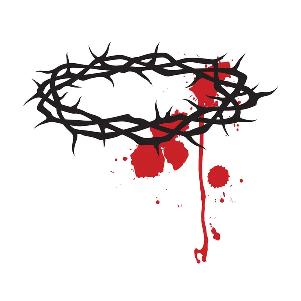 Crown Thorns Blood Isolated White Background Royalty Free Stock Vectors