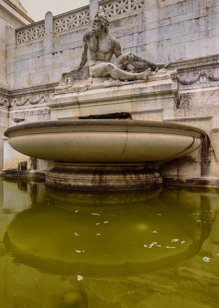 Piazza Venezia Włochy Rzym Podczas Pochmurnego Nieba Wcześnie Rano — Zdjęcie stockowe