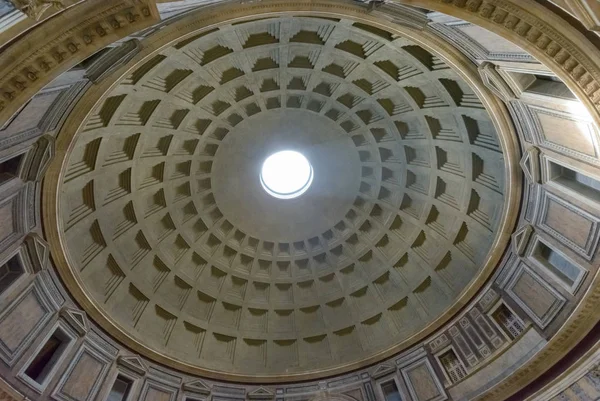 Trou Dans Toit Panthéon Rome Italie Soleil Regarde Travers — Photo