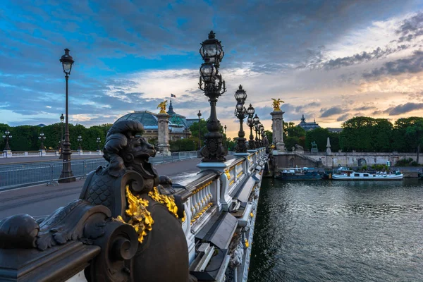 Ponte Alexandre Druring Zonstijging Tijdens Een Mooie Zomerdag Parijs Frankrijk — Stockfoto