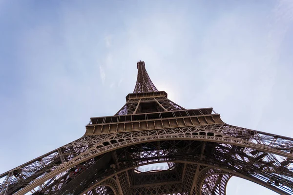 Zbliżenie Architektury Wieży Eiffel Paryż Francja — Zdjęcie stockowe