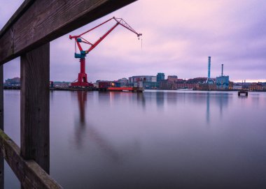 Sahil İsveç'in Gothenburg ünlü vinç