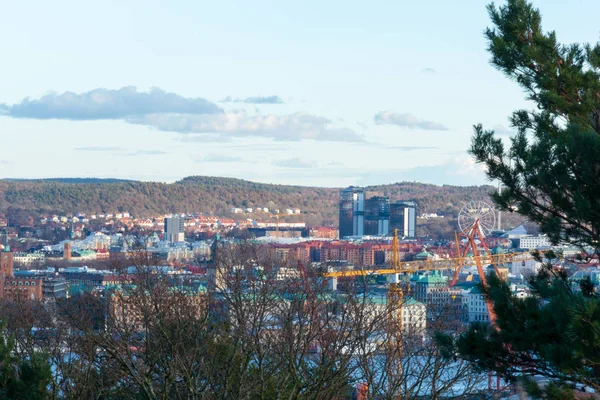 Visão de olho de pássaro da cidade de Gotemburgo do topo da colina ramberget — Fotografia de Stock