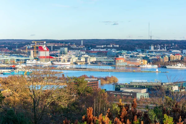 Fågel eye vy av Göteborgs stad från toppen av ramberget kulle — Stockfoto