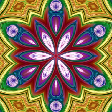 Renkli dijital sanat, oryantal model, geometrik doku, mistik motifi, arka plan, fantastik tasarım. 