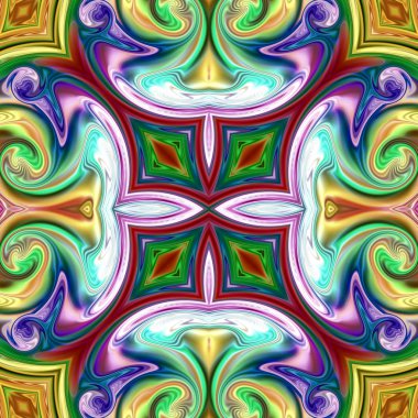 Renkli dijital sanat, oryantal model, geometrik doku, mistik motifi, arka plan, fantastik tasarım. 