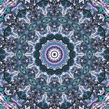 Renkli dijital sanat, oryantal model, geometrik doku, mistik motifi, arka plan, fantastik tasarım. 