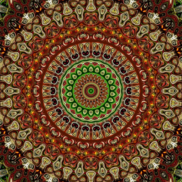 Artă Digitală Colorată Model Oriental Textură Geometrică Motiv Mistic Fundal — Fotografie, imagine de stoc