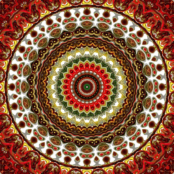 Artă Digitală Colorată Model Oriental Textură Geometrică Motiv Mistic Fundal — Fotografie, imagine de stoc