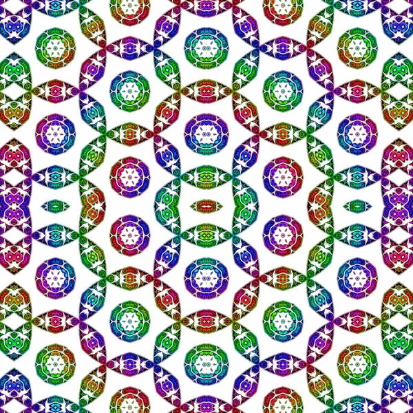 Arte Digital Colorido Patrón Oriental Textura Geométrica Motivo Místico Fondo —  Fotos de Stock