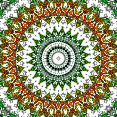 Renkli dijital sanat, oryantal model, geometrik doku, mistik motifi, arka plan, fantastik tasarım. 