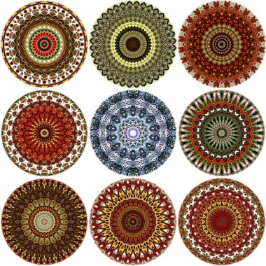 Renkli dijital sanat, oryantal model, geometrik doku, mistik motifi, arka plan, fantastik tasarım. 