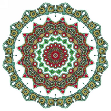 Renkli dijital sanat, oryantal model, geometrik doku, mistik motifi, arka plan, fantastik tasarım. 