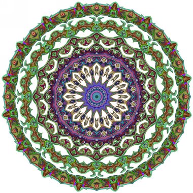 Renkli dijital sanat, oryantal model, geometrik doku, mistik motifi, arka plan, fantastik tasarım. 