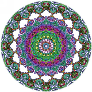 Renkli dijital sanat, oryantal model, geometrik doku, mistik motifi, arka plan, fantastik tasarım. 