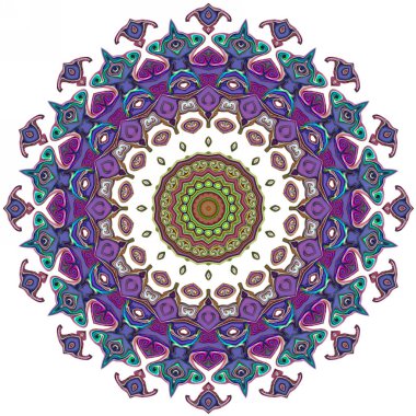 Renkli dijital sanat, oryantal model, geometrik doku, mistik motifi, arka plan, fantastik tasarım. 